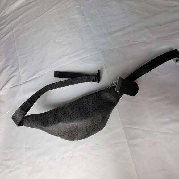 Guess Monogram Fanny Pack Waist Bag Gray 11"x6" Silver Tone Hardware - Picture 3 of 12
